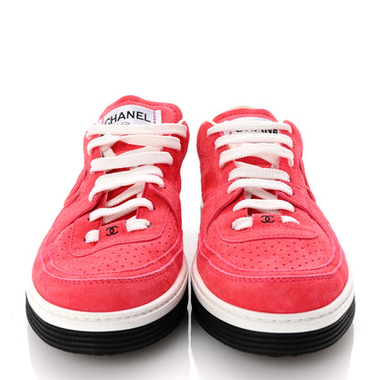 Chanel Suede Womens CC Sneakers 40.5 Fuchsia 3 of 9