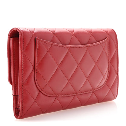 Chanel Lambskin Quilted Large Flap Wallet Red 3 of 8