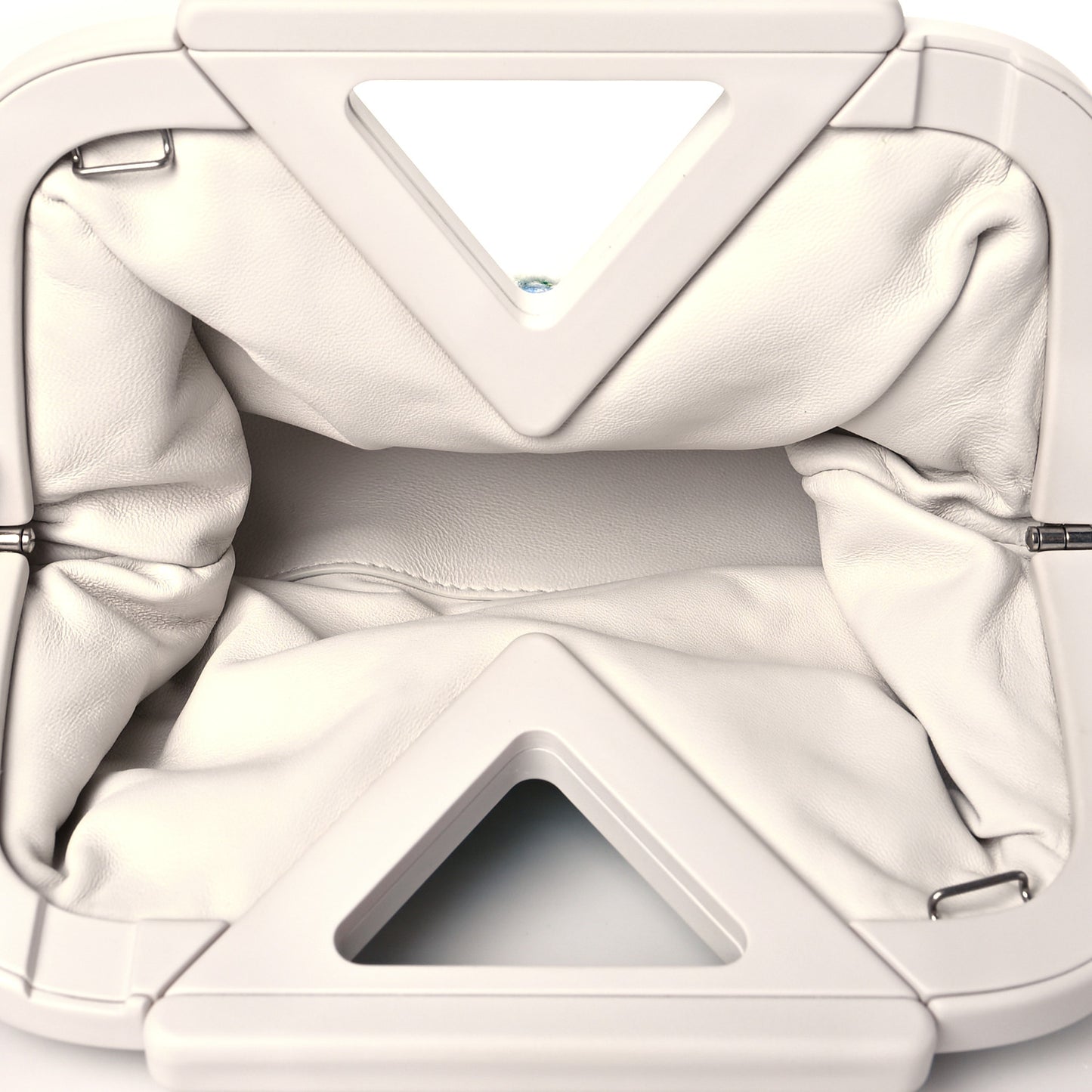 Textured Fabric Medium The Point Triangle Bag White Multicolor