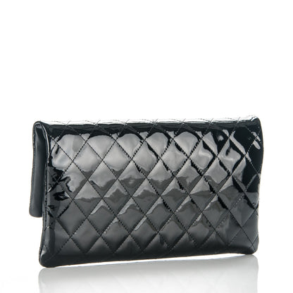 Chanel Patent Calfskin Quilted Beauty CC Clutch Black 3 of 7