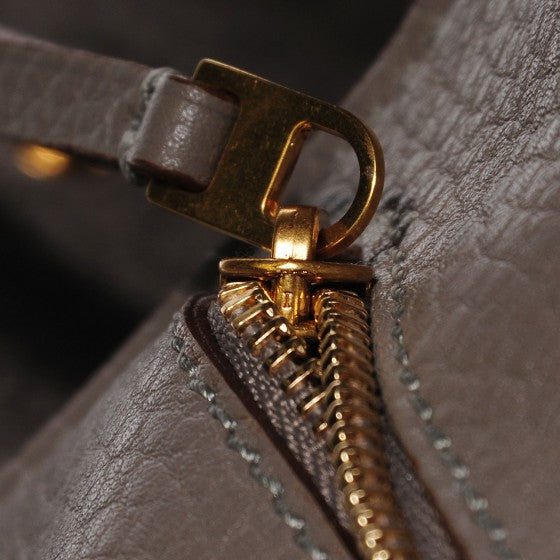 Crisped Calfskin Mini Tie Tote Medium Grey