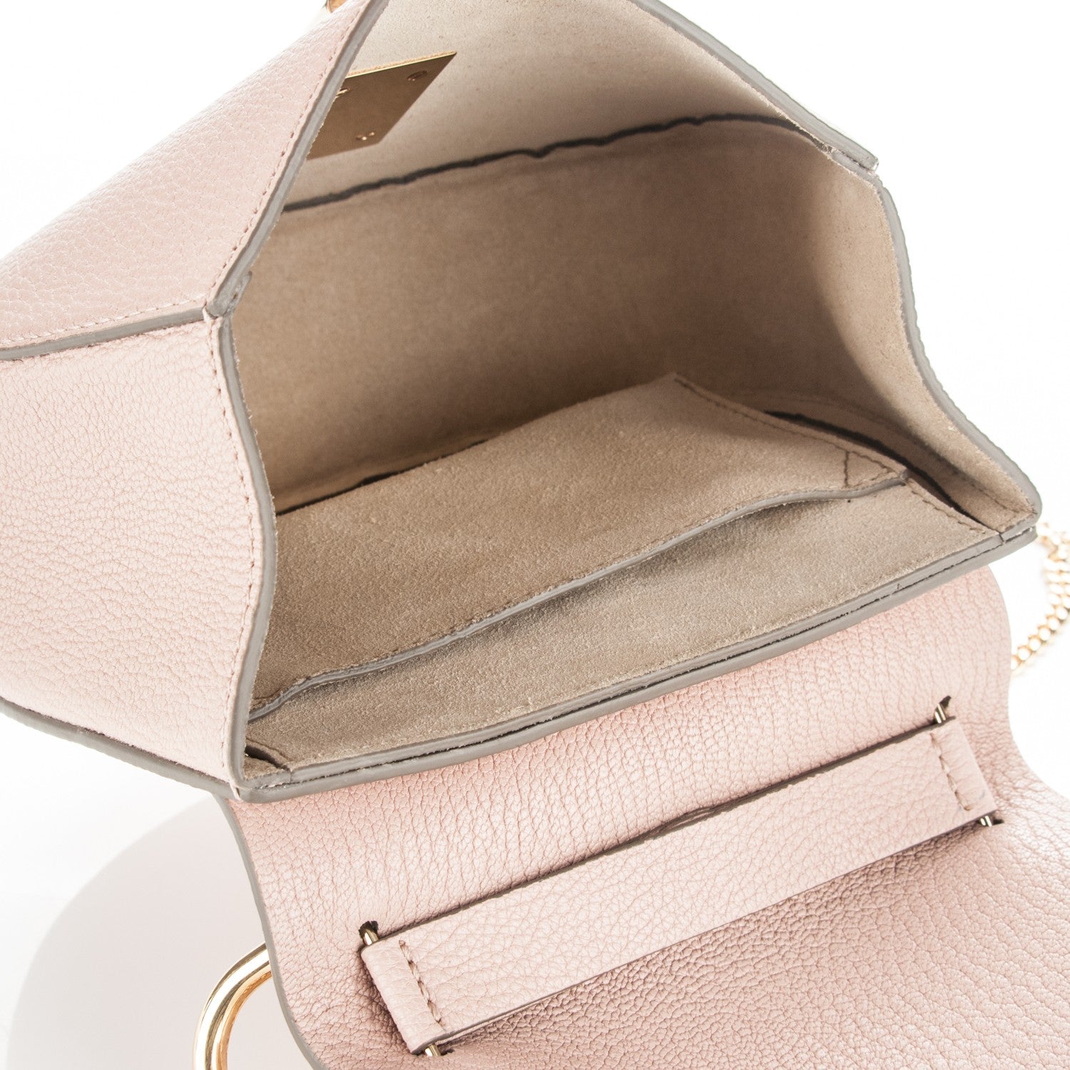 Chloe Grained Lambskin Mini Drew Shoulder Bag Cement Pink 5 of 6