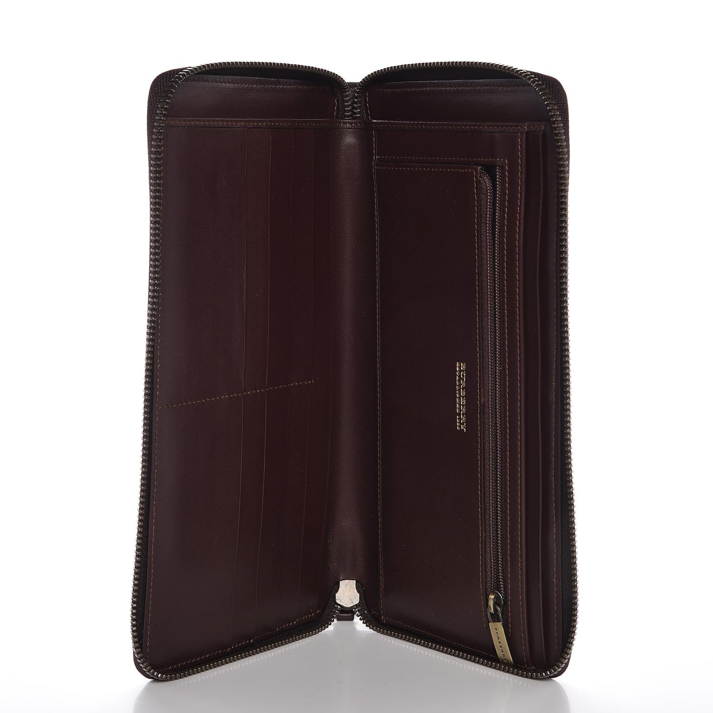 Haymarket Check Large Travel Zip Around Wallet Chocolate