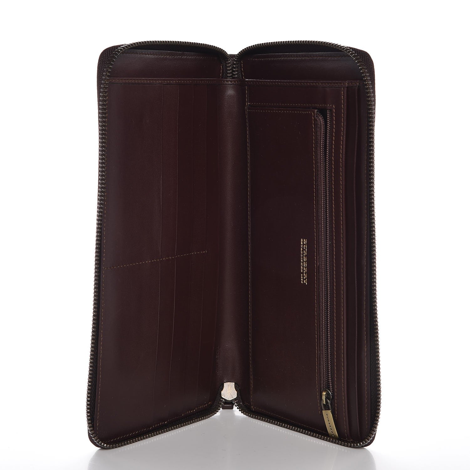 Burberry Haymarket Check Large Travel Zip Around Wallet Chocolate 5 of 10