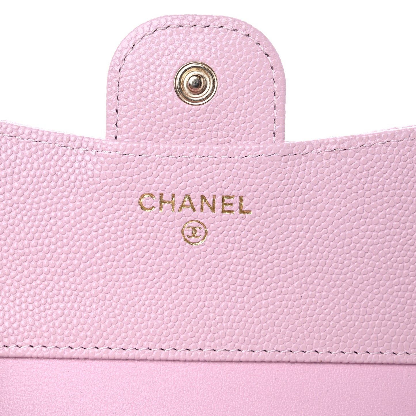Caviar Quilted Compact Flap Wallet Light Pink