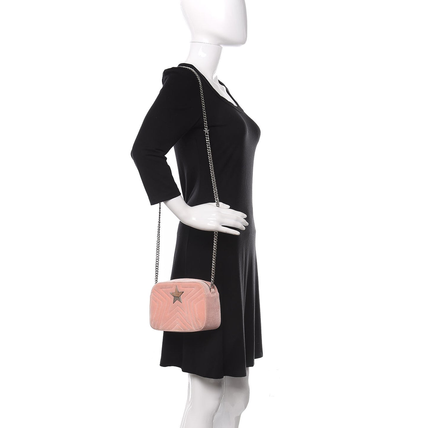 Velvet Star Patch Shoulder Bag Pink