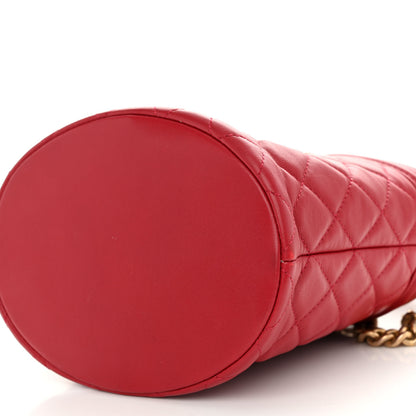 Chanel Calfskin Quilted Boy Bucket Bag Red 10 of 10