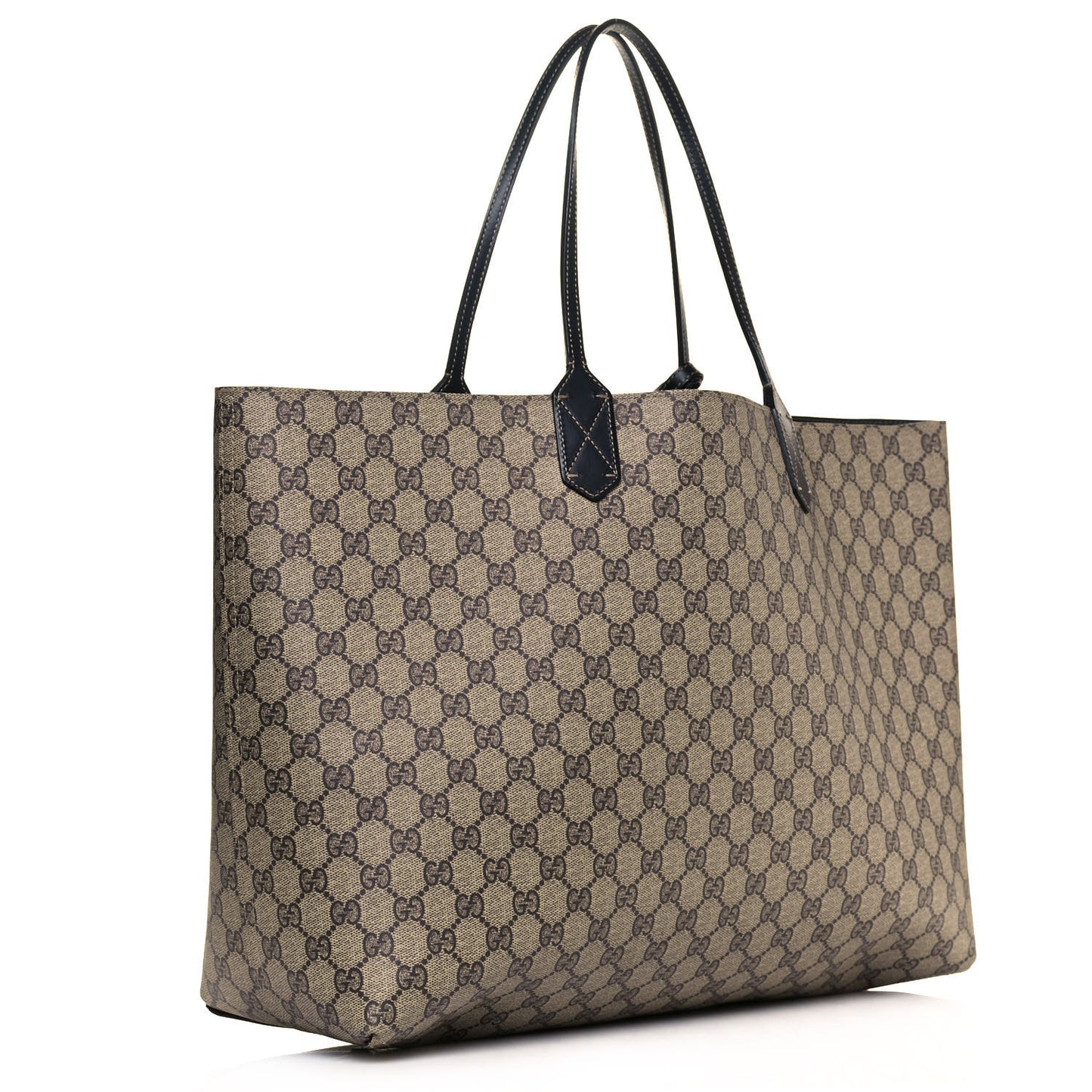GG Supreme Monogram Large Reversible Tote Beige Black