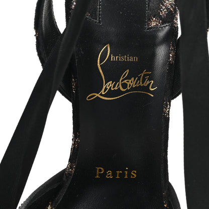 Christian Louboutin Velvet Leo By Night Cassia Lace Up 100 Pumps 38 Black Copper 8 of 9