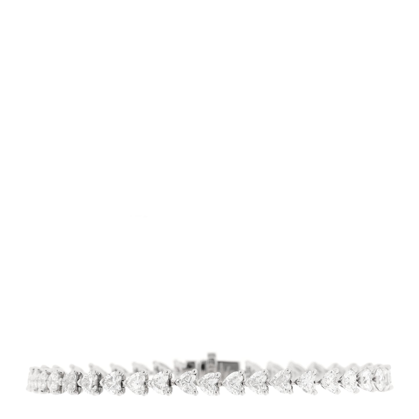 18K White Gold Diamond Heart Shaped Bracelet