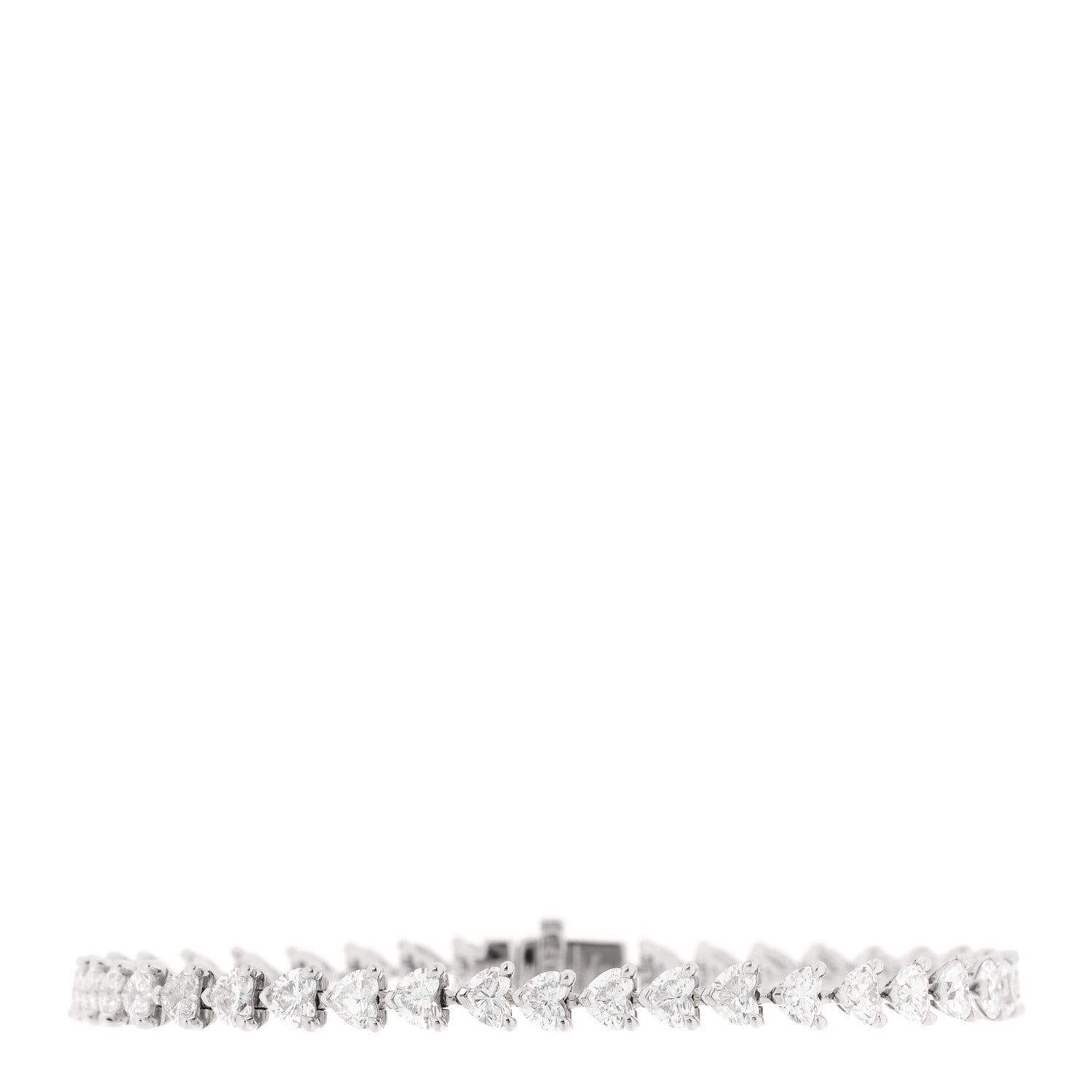 Graff 18K White Gold Diamond Heart Shaped Bracelet 1 of 5