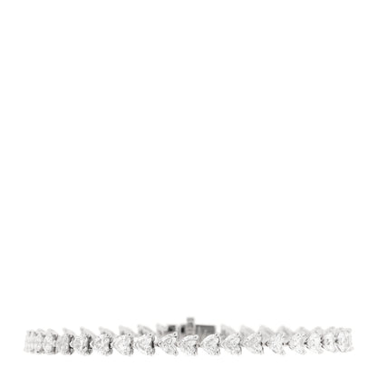 Graff 18K White Gold Diamond Heart Shaped Bracelet 1 of 5