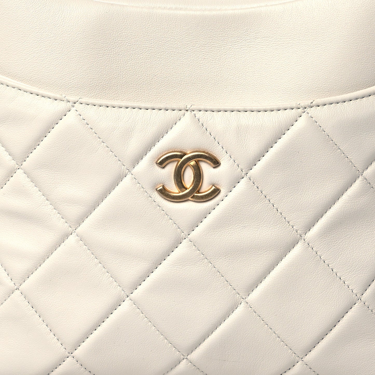 Calfskin Quilted Close To Me Hobo White
