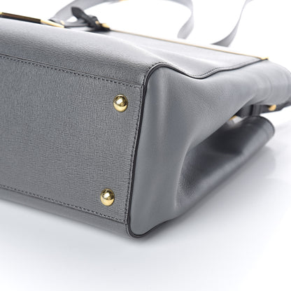 Fendi Vitello Elite Petite 2Jours Tote Grigio Grigio Chiaro 9 of 9