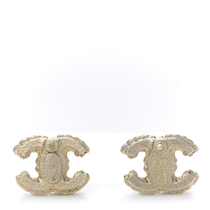Chanel Crystal Mini Timeless CC Earrings Gold 4 of 5