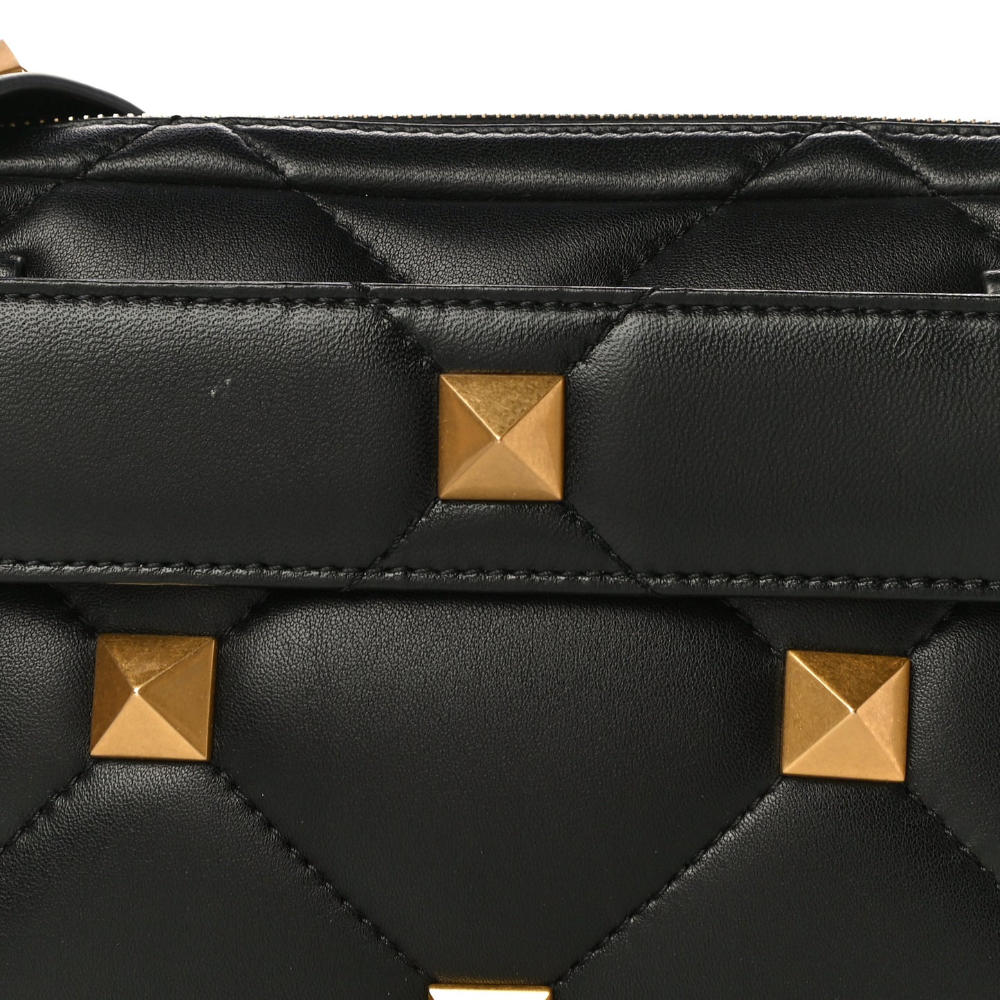 Nappa Roman Stud Crossbody Black