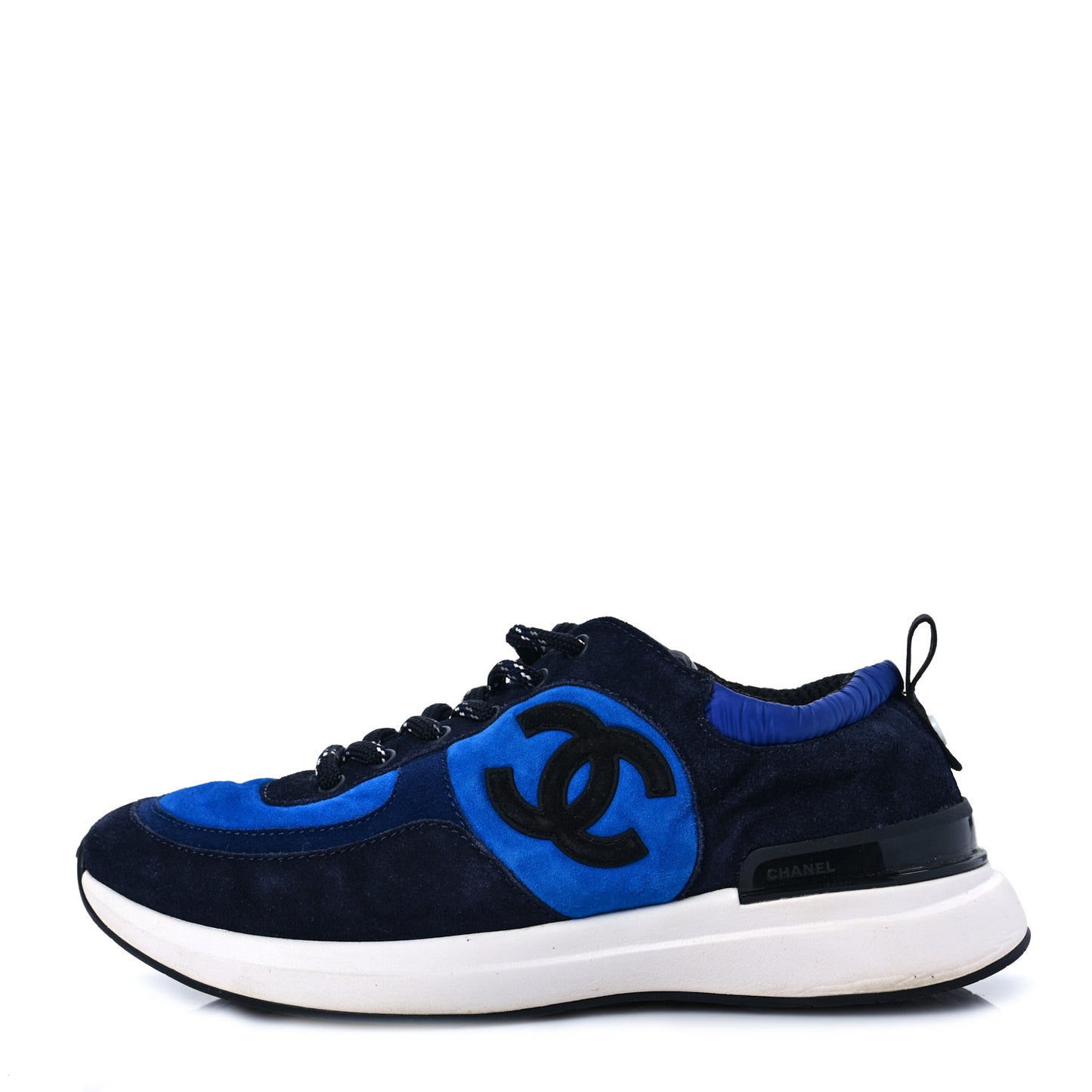Suede Calfskin CC Sneakers 38 Blue Navy Dark Navy