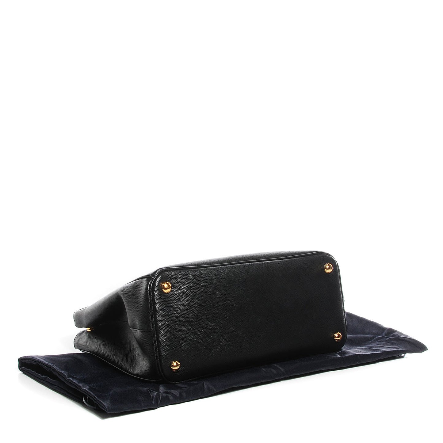 Saffiano Lux Small Double Zip Tote Nero Black