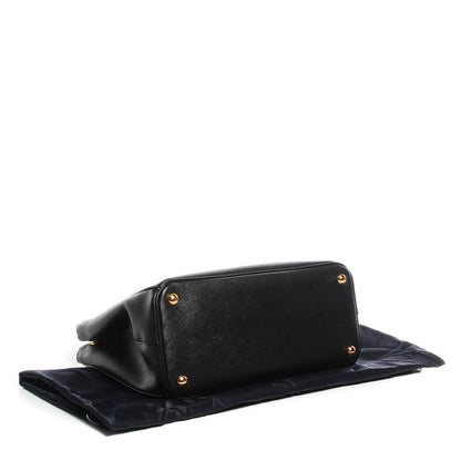 Prada Saffiano Lux Small Double Zip Tote Nero Black 4 of 10