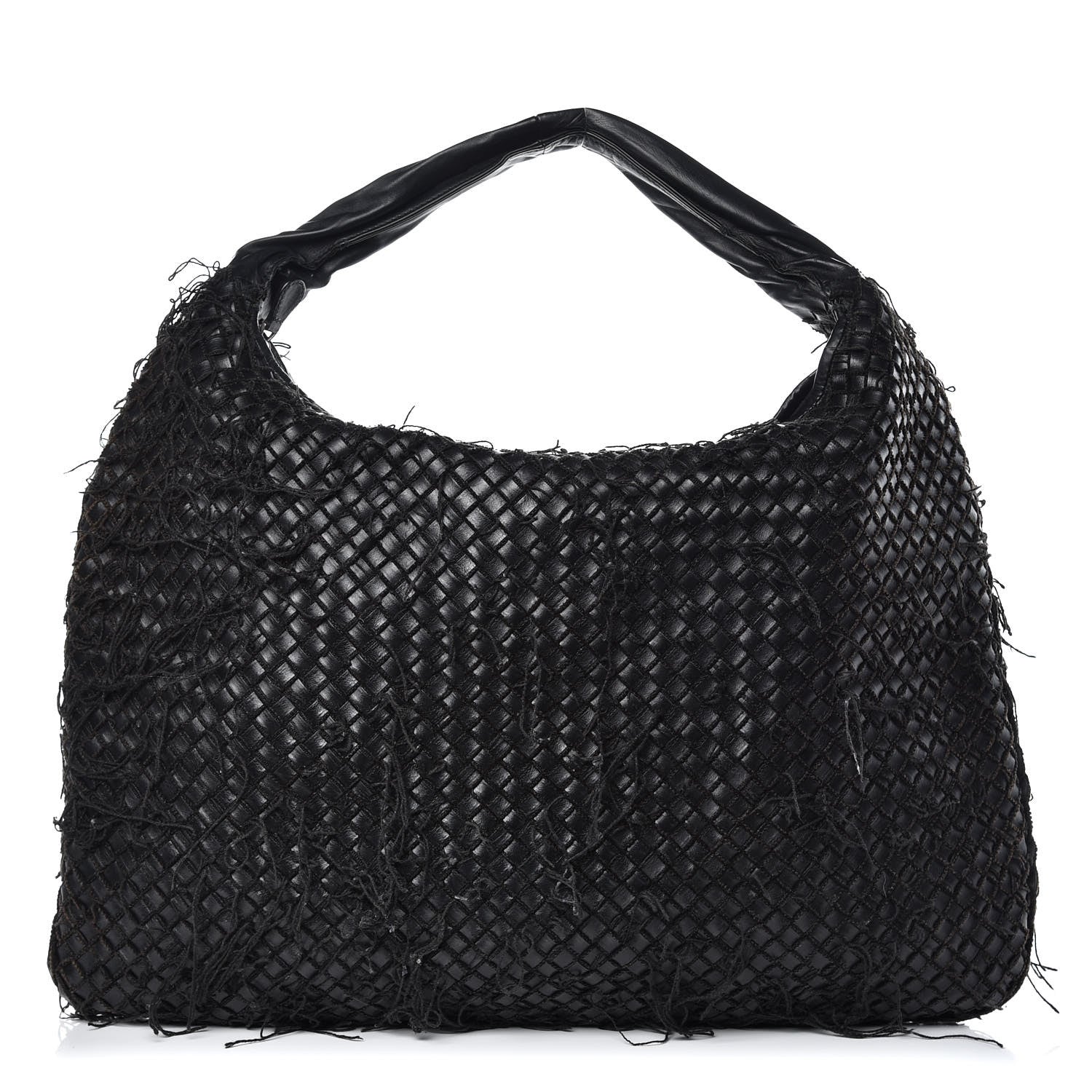 Bottega Veneta Nappa Intrecciato Fringe Netted Hobo Black 1 of 14