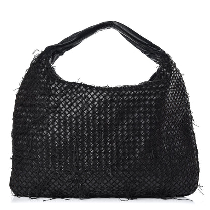 Bottega Veneta Nappa Intrecciato Fringe Netted Hobo Black 1 of 14