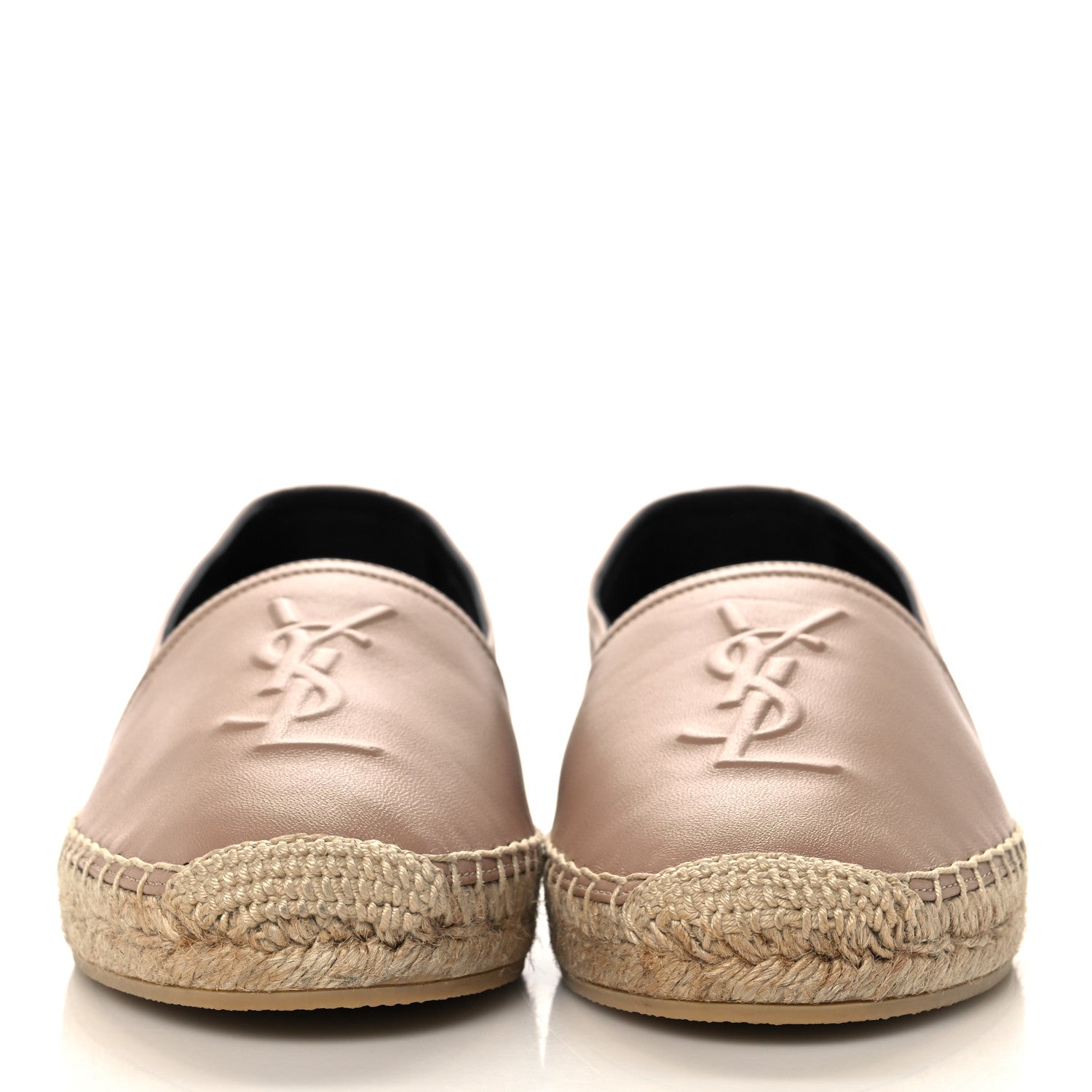 Saint Laurent Lambskin Monogram Espadrilles 37 Nude 2 of 9