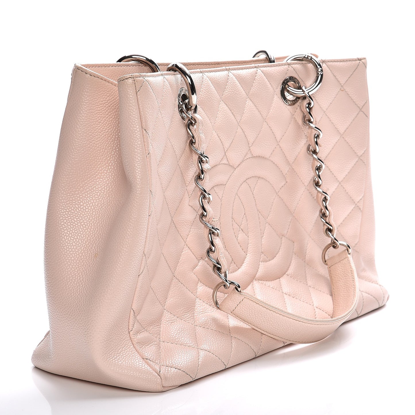 Caviar Quilted Grand Shopping Tote GST Light Pink