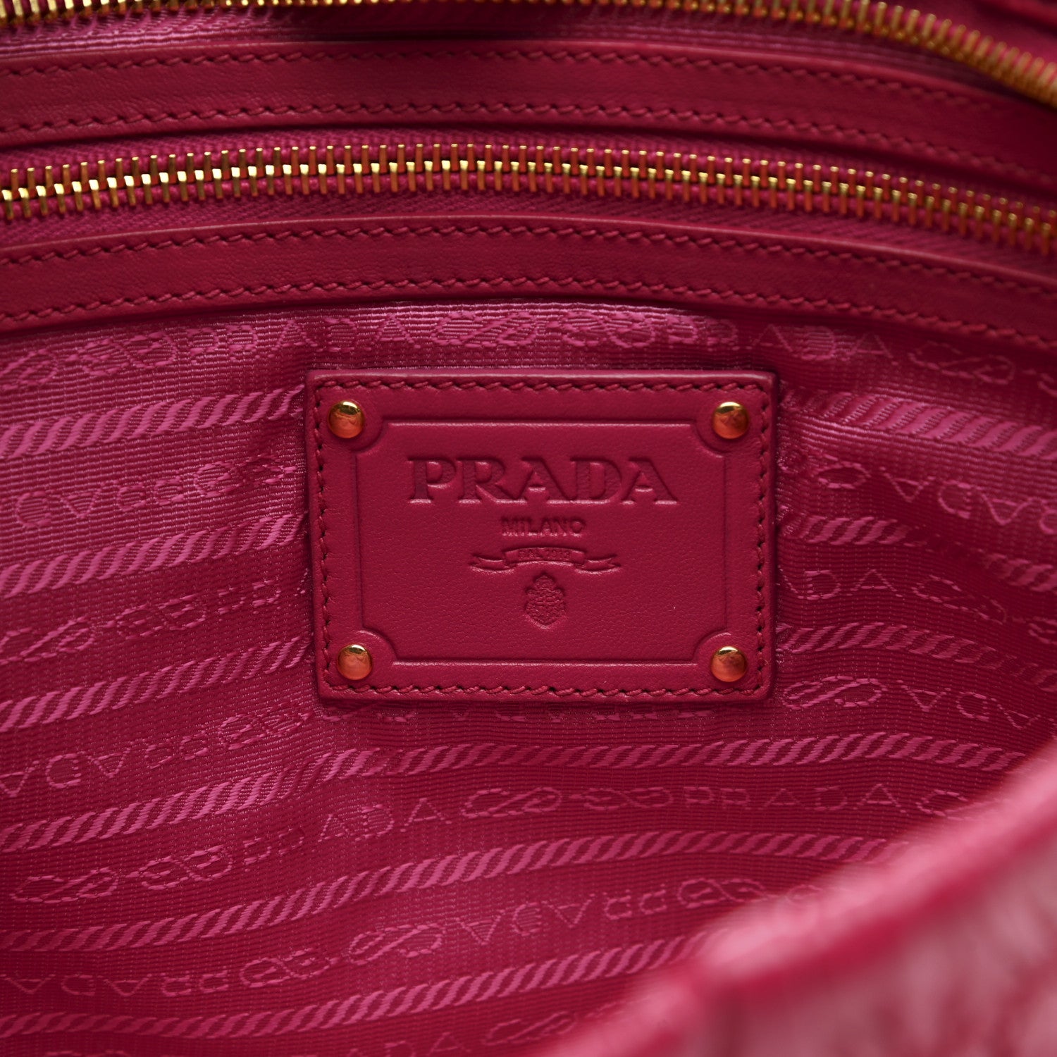 Prada Nappa Gaufre Ruched Clutch Begonia 6 of 8