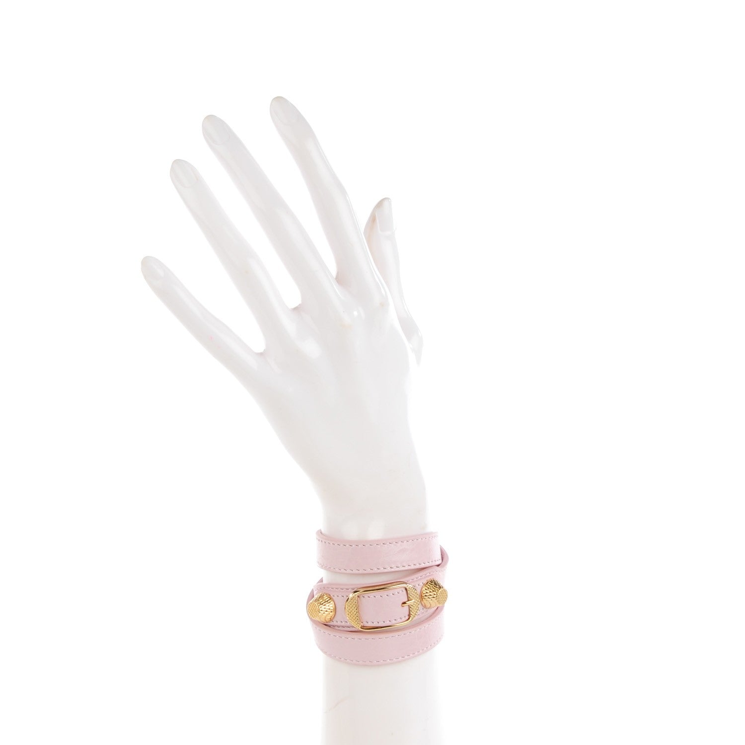 Balenciaga Agneau Giant 12 Gold Hardware Triple Tour Bracelet S Rose Poudre 2 of 8