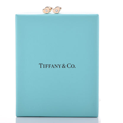 Tiffany 18K Rose Gold Diamond Paloma Picasso Modern Heart Earrings 6 of 6