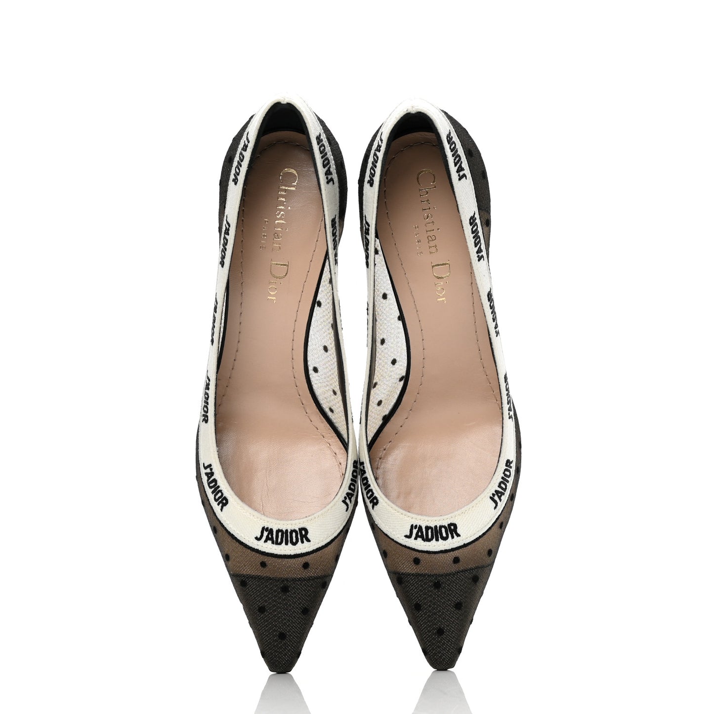Plumetis Ribbon J'Adior 65mm Pumps 36.5 Black Nude