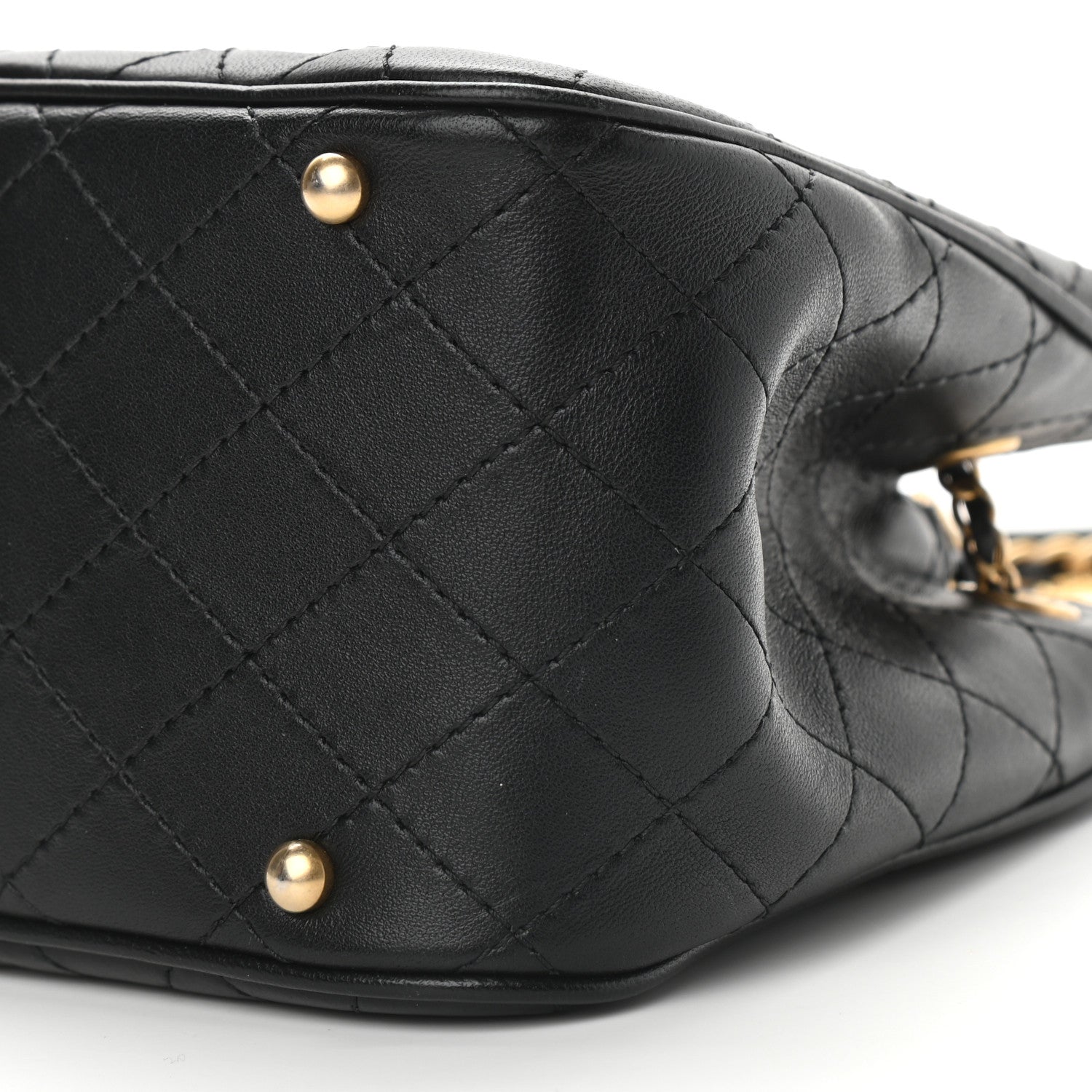 Chanel Calfskin Stitched Small Egyptian Amulet Drawstring Bag Black 8 of 9