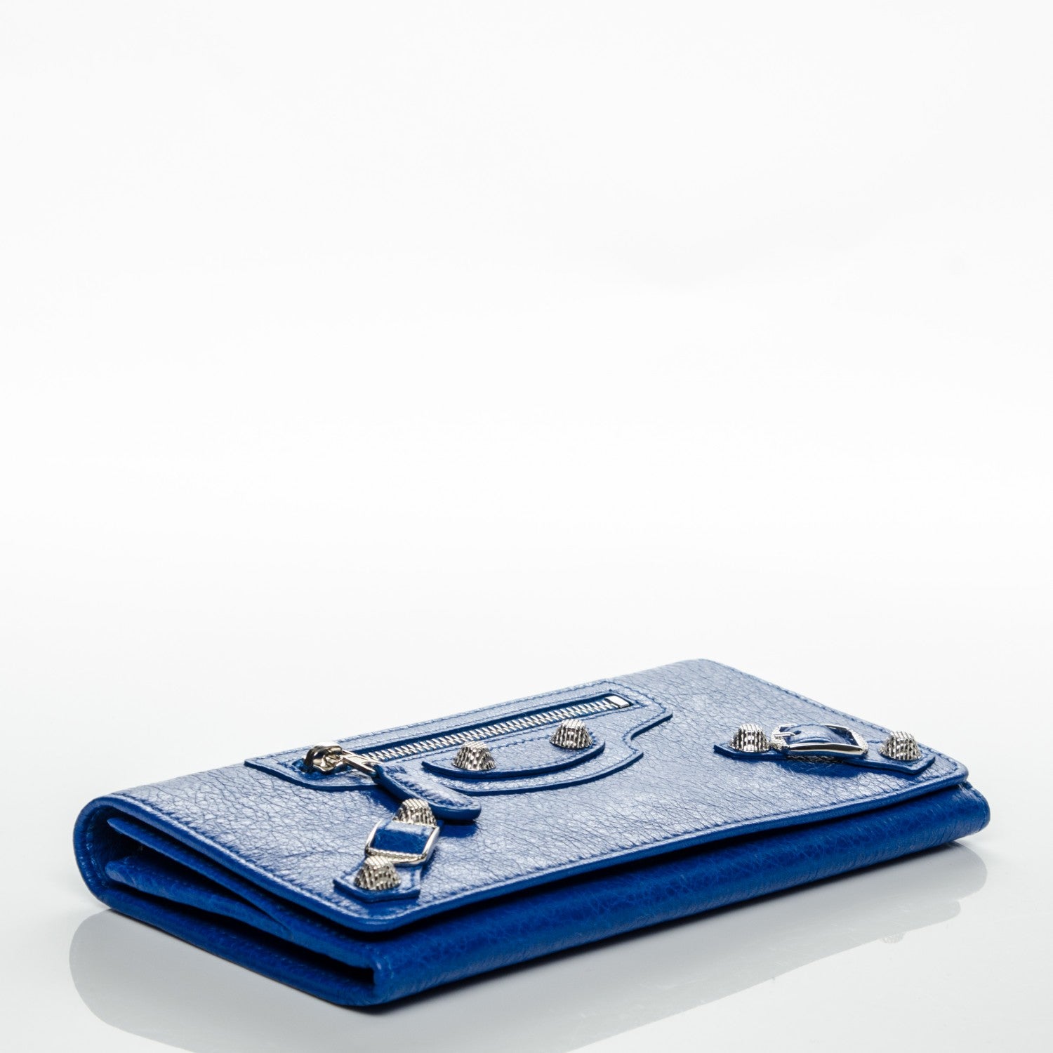 Balenciaga Agneau Giant 12 Silver Hardware Money Wallet Bleu Lazuli 4 of 7