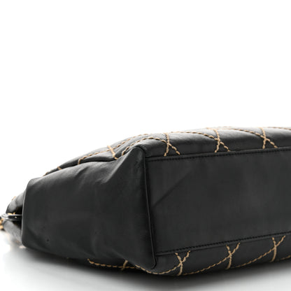 Chanel Calfskin Wild Stitch Shoulder Bag Black 9 of 11