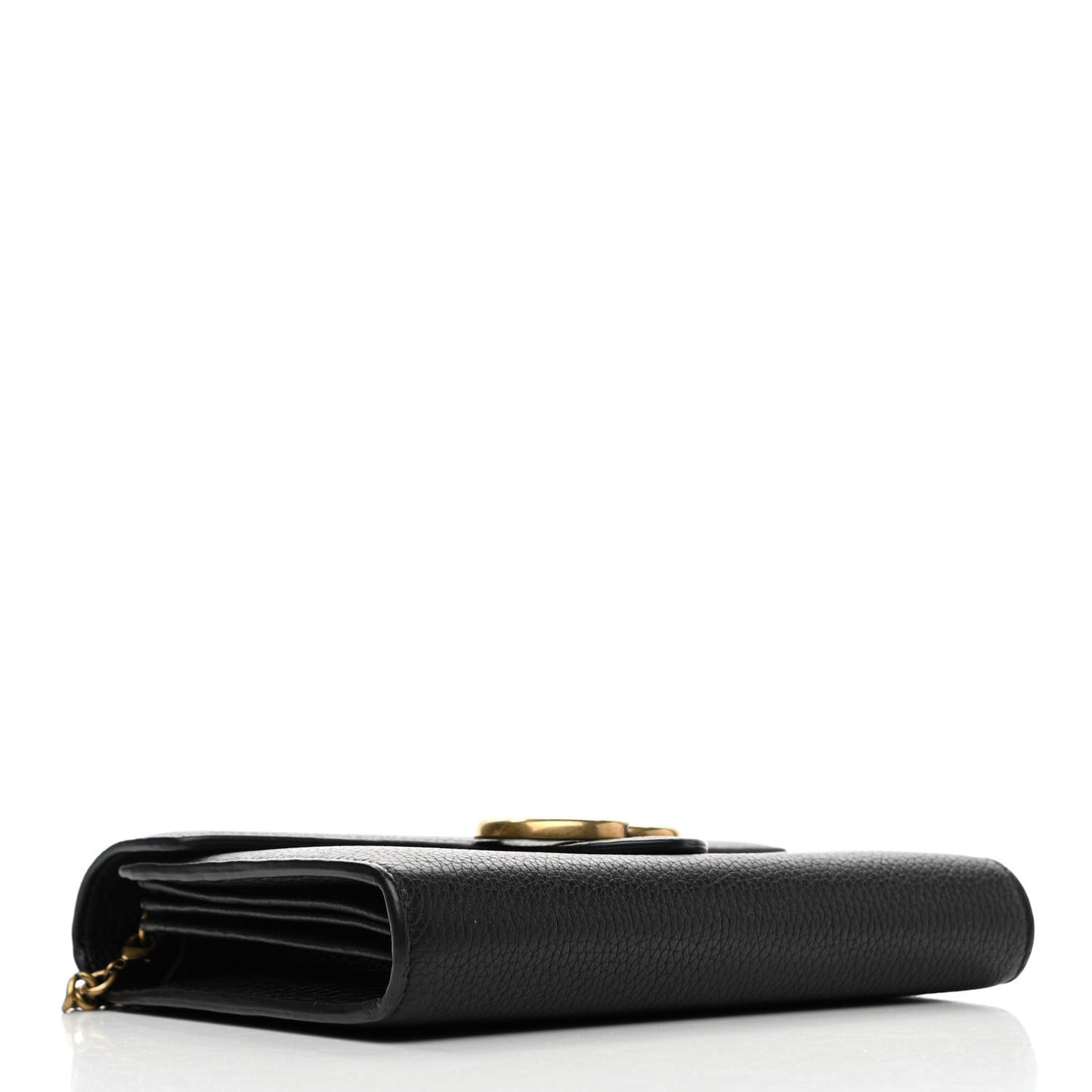 Calfskin GG Marmont Chain Wallet Black