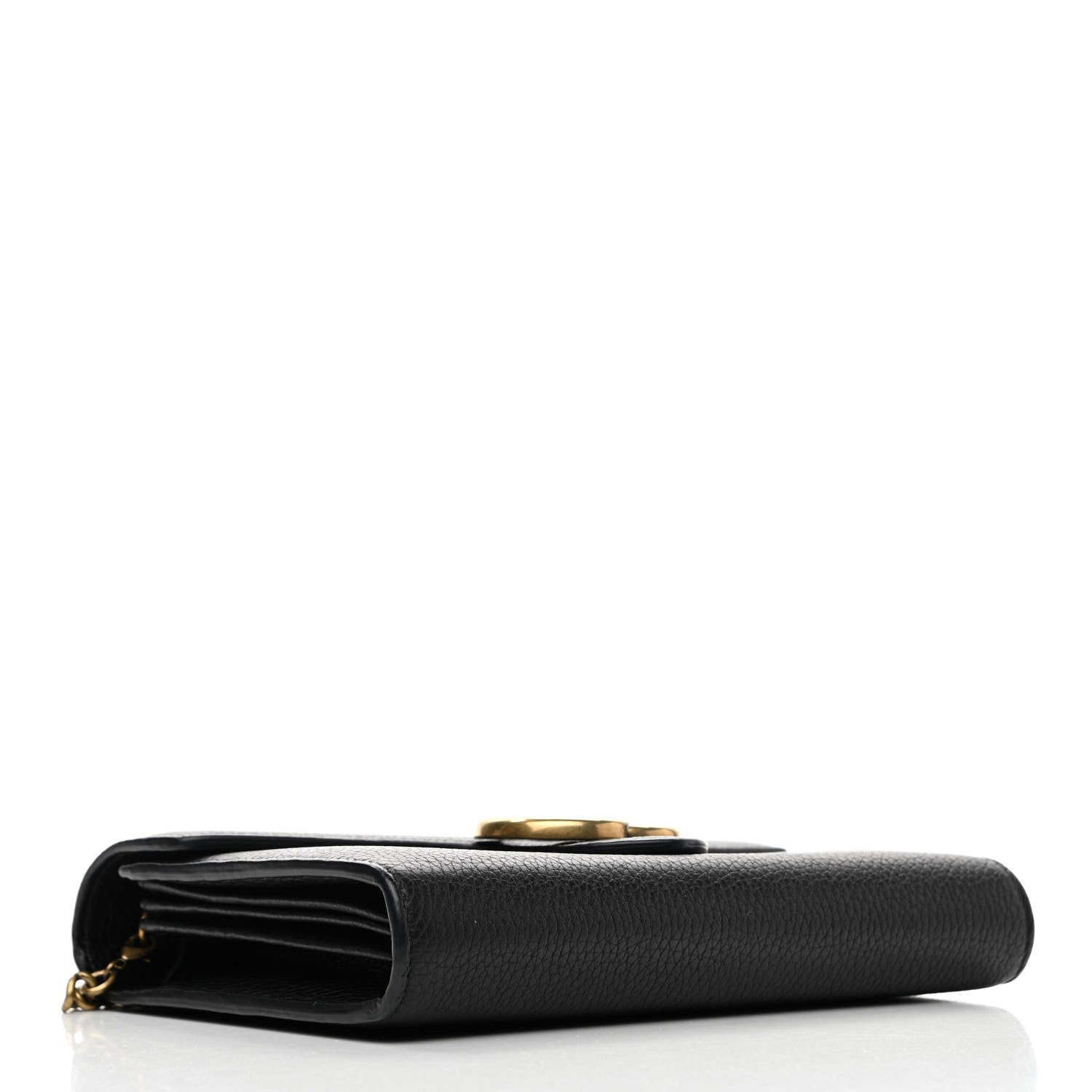 Gucci Calfskin GG Marmont Chain Wallet Black 4 of 10