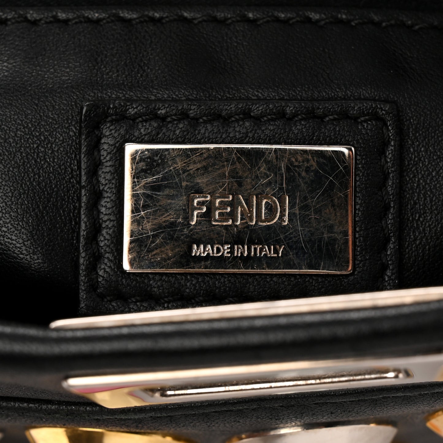 Nappa Studded Mini Peekaboo Iconic Satchel Black Multicolor