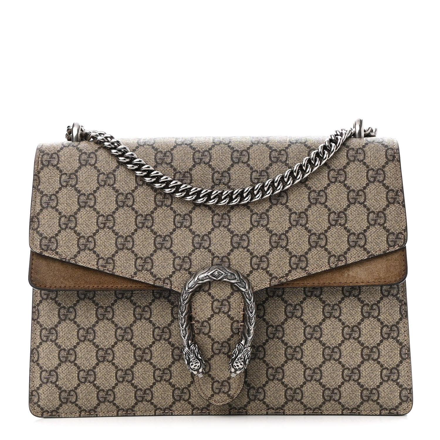 Gucci GG Supreme Monogram Medium Dionysus Shoulder Bag Taupe 1 of 10
