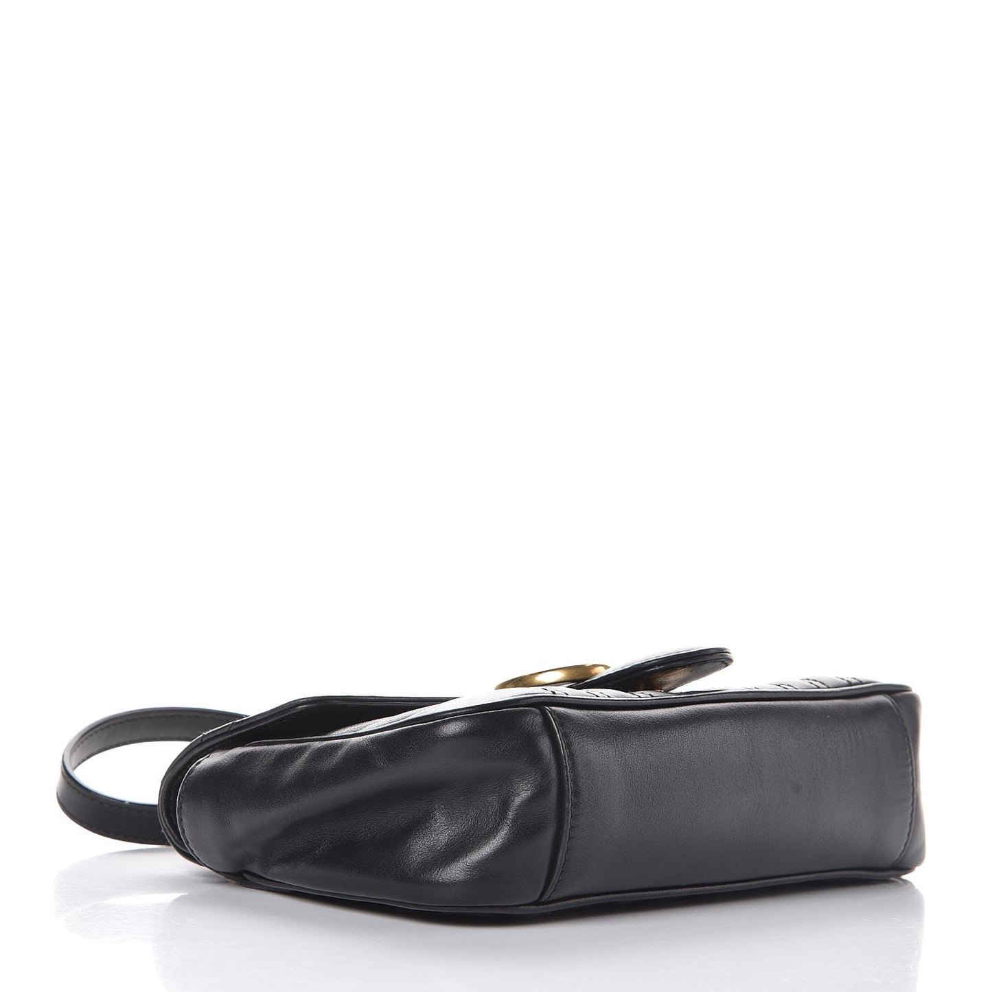 Calfskin Matelasse Mini GG Marmont Shoulder Bag Black
