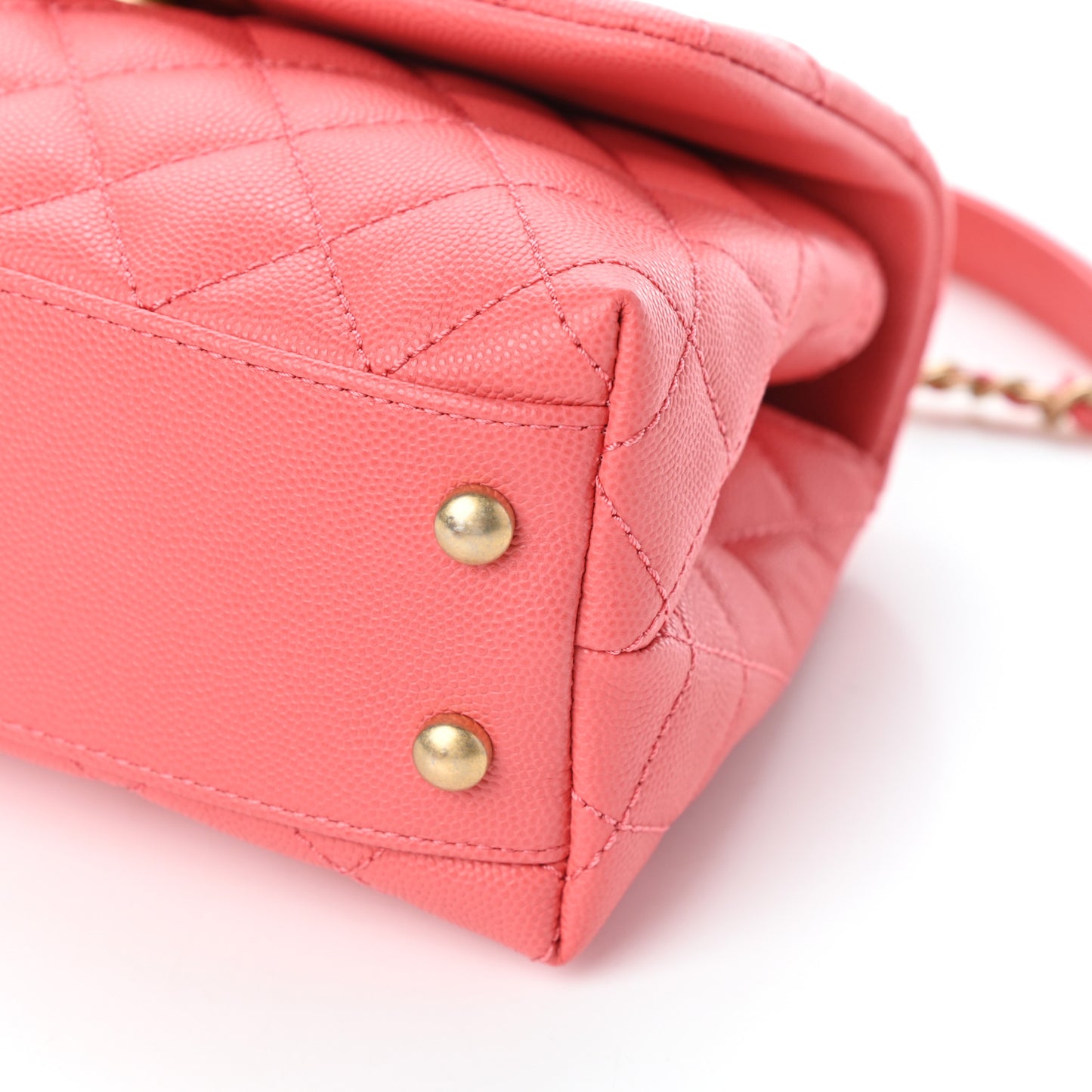 Caviar Quilted Mini Coco Handle Flap Pink