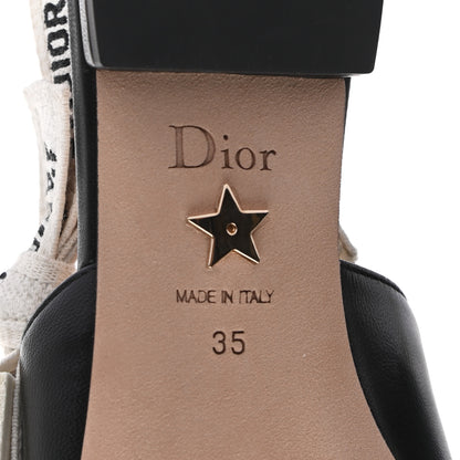 Christian Dior Lambskin Ribbon J'Adior Slingback Ballet Flats 35 Black 6 of 8