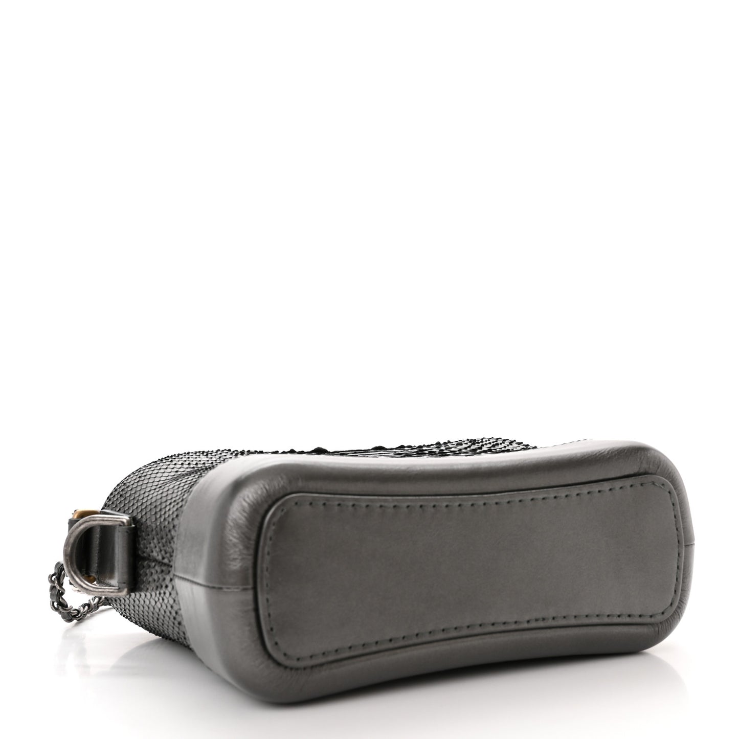 Metallic Snakeskin Small Gabrielle Hobo Pewter