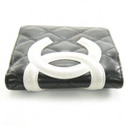 Chanel Calfskin Quilted Bi-fold Wallet Black White 4 of 9