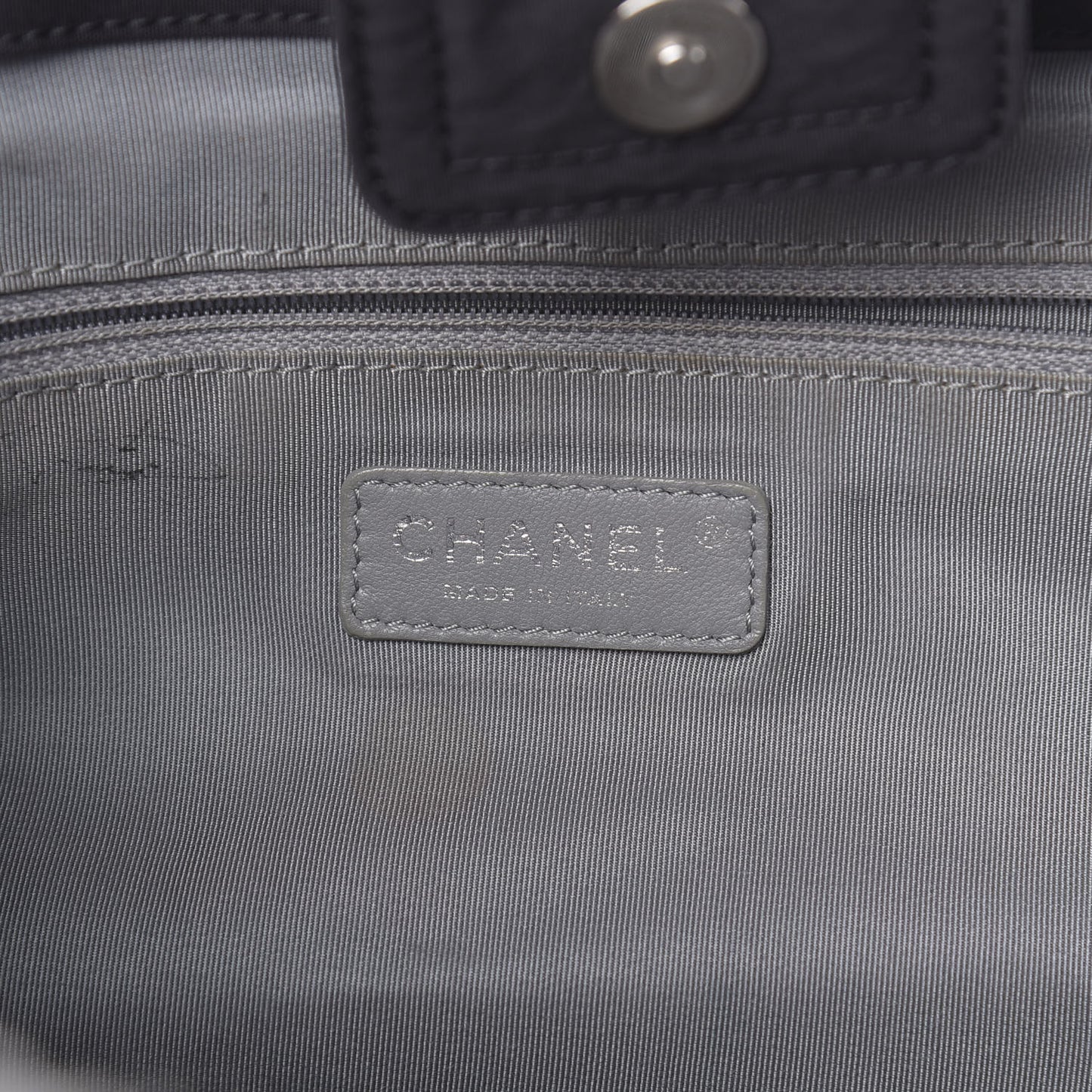 Canvas Stitched Tweed Large Tote Black
