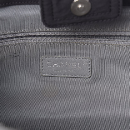 Chanel Canvas Stitched Tweed Large Tote Black 7 of 17