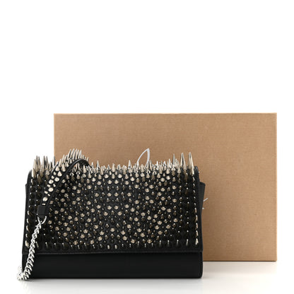 Christian Louboutin Calfskin Spikes Paloma Clutch Black 11 of 11