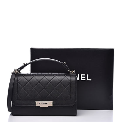 Chanel Grained Calfskin Quilted Medium Label Click Flap Bag Black 15 of 15