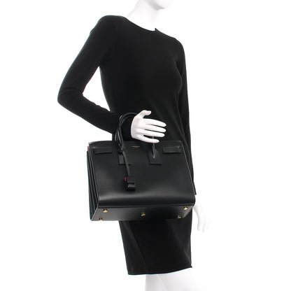 Saint Laurent Calfskin Small Sac De Jour Black Fuchsia 3 of 8