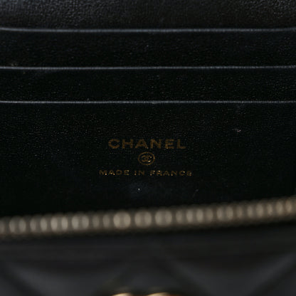 Chanel Lambskin Quilted Small Top Handle Vanity Case With Chain Black 6 of 12