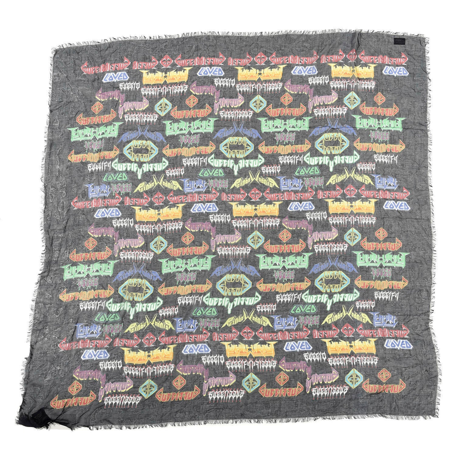 Gucci Modal Silk Loved Scarf Black 1 of 3
